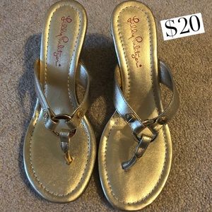 Lilly Pulitzer Wedge flip flops